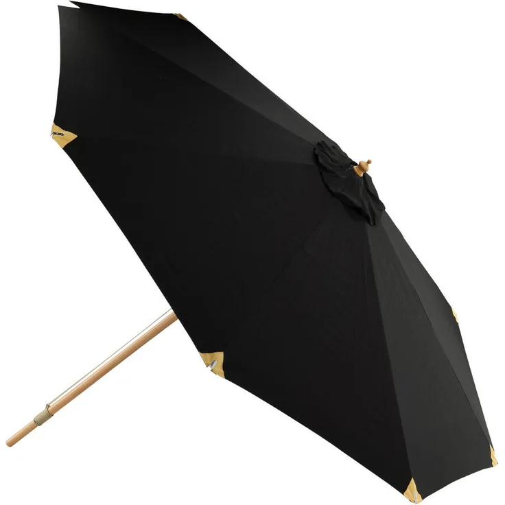 Gardenson Sonnenschirm, Schwarz, 330x258x330 cm, mit Knickgelenk, Sonnen- & Sichtschutz