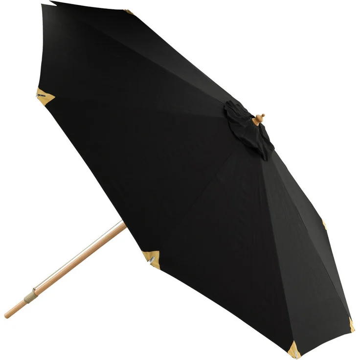 Gardenson Sonnenschirm, Schwarz, 330x258x330 cm, mit Knickgelenk, Sonnen- & Sichtschutz