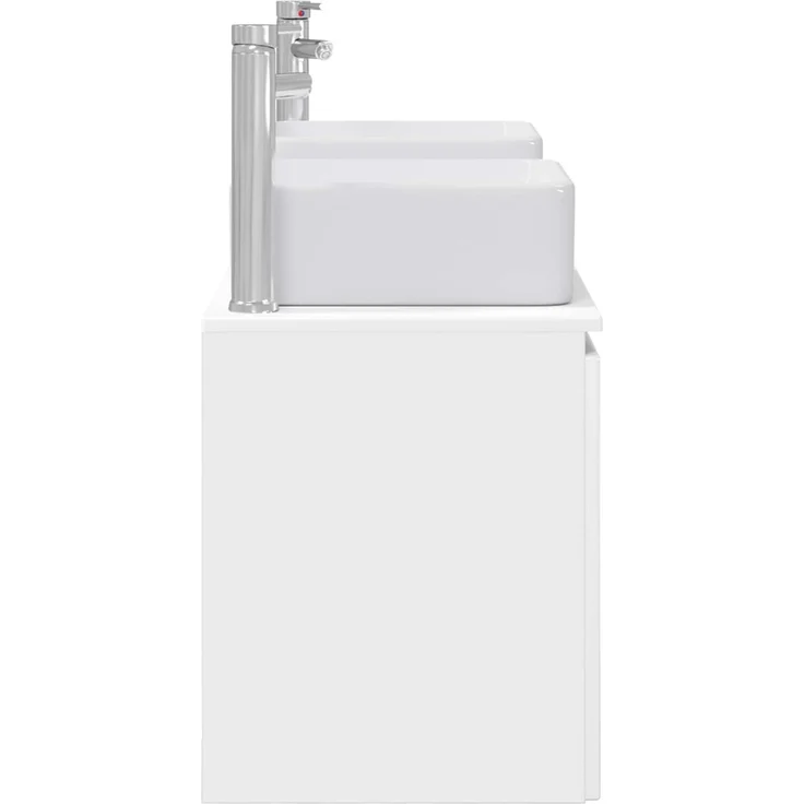 vidaXL Badezimmerschrank-Set 3 stk. Hochglanz Weiß 129 x 41 x 80 cm 3405641 – Bild 7