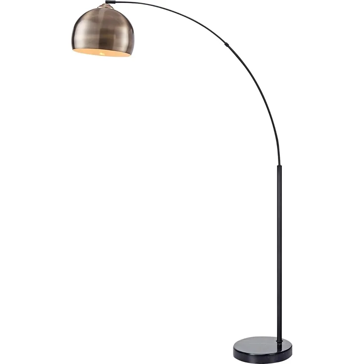 Teamson Home Bogenlampe Stehlampe Bogenleuchte aus Metall gelb 173x11x32 cm