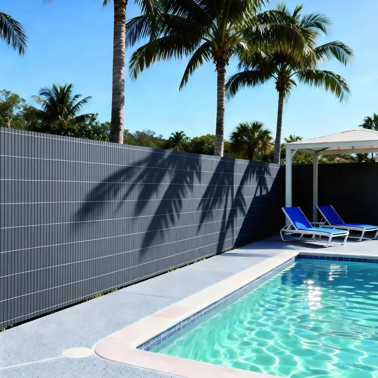 PVC Sichtschutzmatte Cefalu 120x300 cm 16mm Anthrazit [casa. pro]