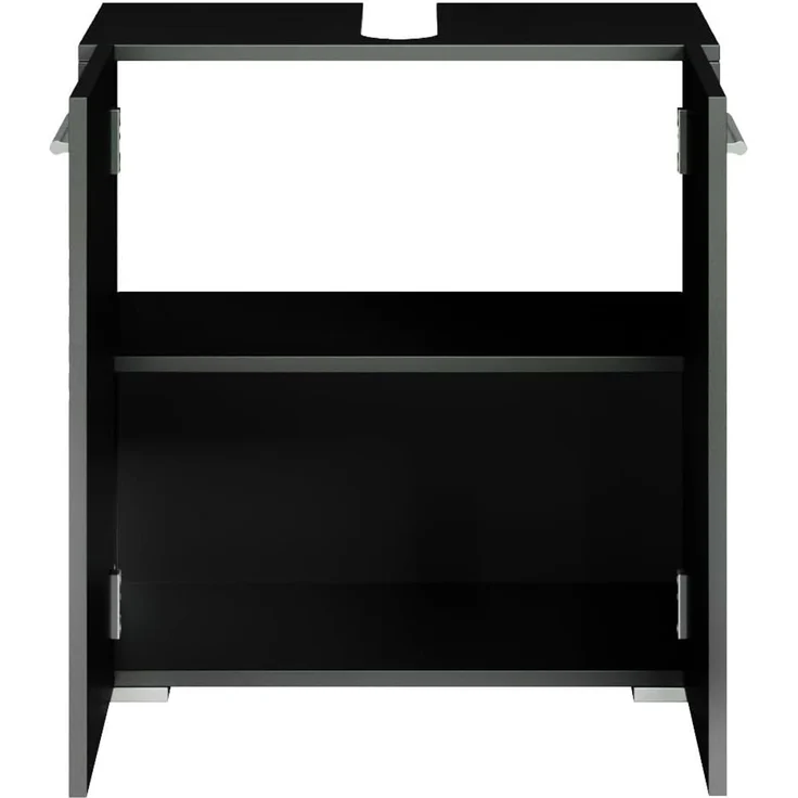Badplaats Waschbeckenunterschrank Jupiter 60 x 30 cm Schwarz Matt - Stehender Badezimmerschrank mit 2 Türen und Montagematerial – Bild 4