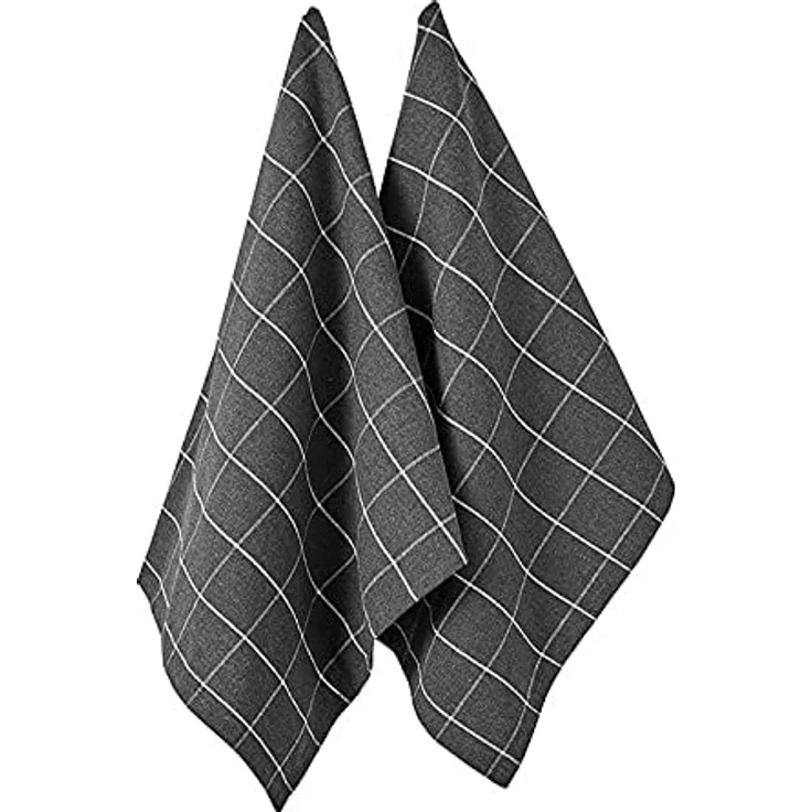 Ladelle Eco Check Geschirr-Handtuch 2er-Set anthrazit – Bild 2
