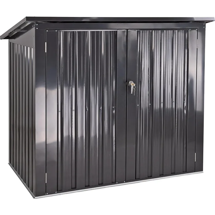 Metall Garten Mülltonnenbox Aufbewahrungsbox Gerätebox Box mit 2 Türen anthrazit