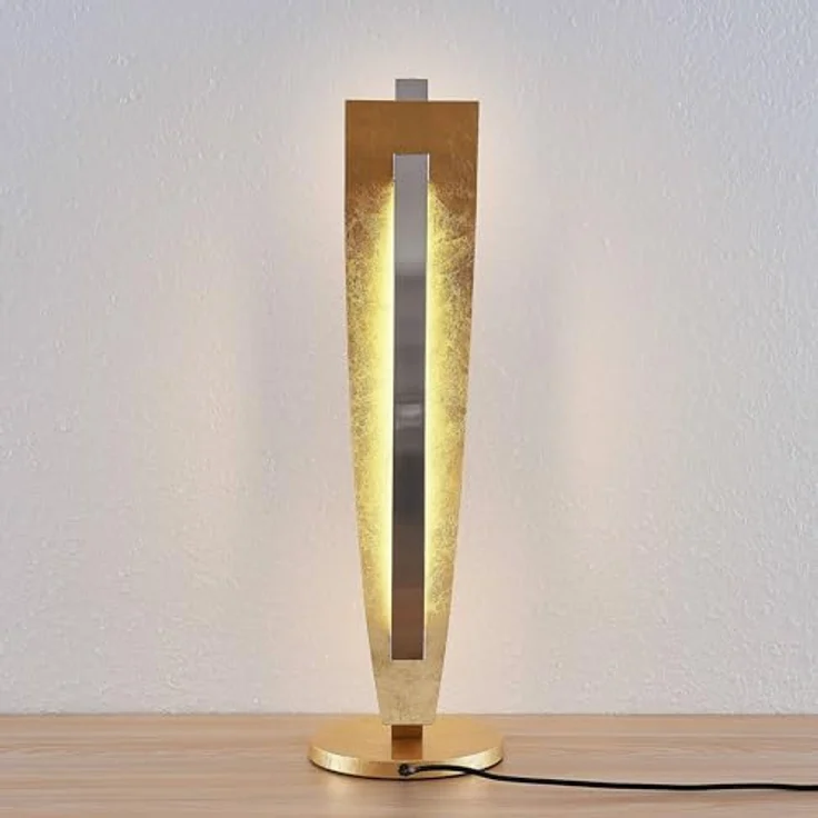 Lucande LED-Tischleuchte Marija, goldfarbend, dimmbar, modernes Design, 62 cm – Bild 5