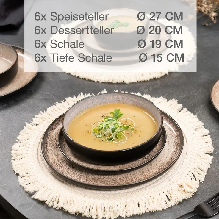Moritz & Moritz VIDA 24tlg Geschirrset Beige – Bild 3