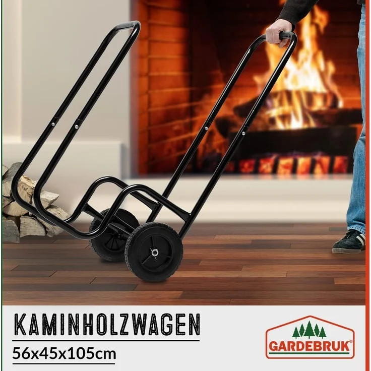 Gardebruk Kaminholzregal, Kaminholzwagen extra groß 105x56x45 cm Brennholzkarre Holzwagen – Bild 2