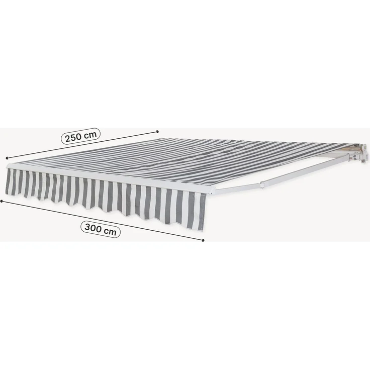 Markise Bitonto 300x250 cm Grau/Weiß [en. casa] – Bild 3