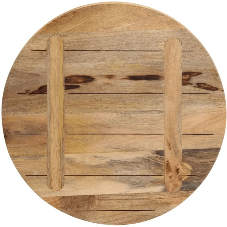 vidaXL Tischplatte Ø 60x1,5 cm Rund Raues Massives Mangoholz 370006 – Bild 4