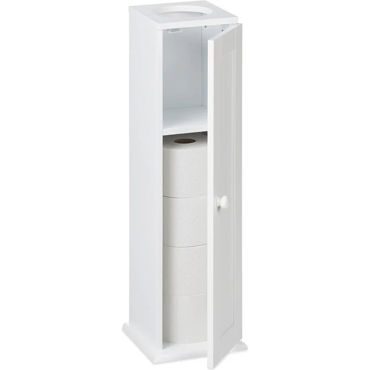 Relaxdays Schmaler Toilettenschrank mit 2 Ablagen – Bild 1