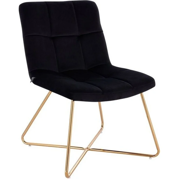 SVITA Loungesessel LYNN (1-St, Clubsessel), Cocktailsessel, ohne Armlehnen, Goldene Beine, Samt, Grau – Bild 4