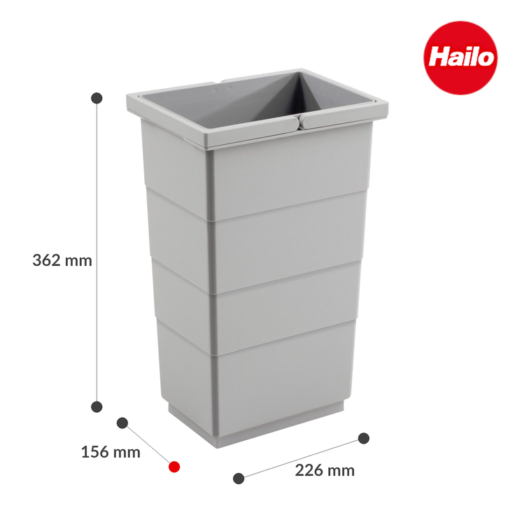 Hailo Inneneimer 1122229 hellgrau 10 Liter Mülleimer Zargen-Cargo Abfallsammler – Bild 3