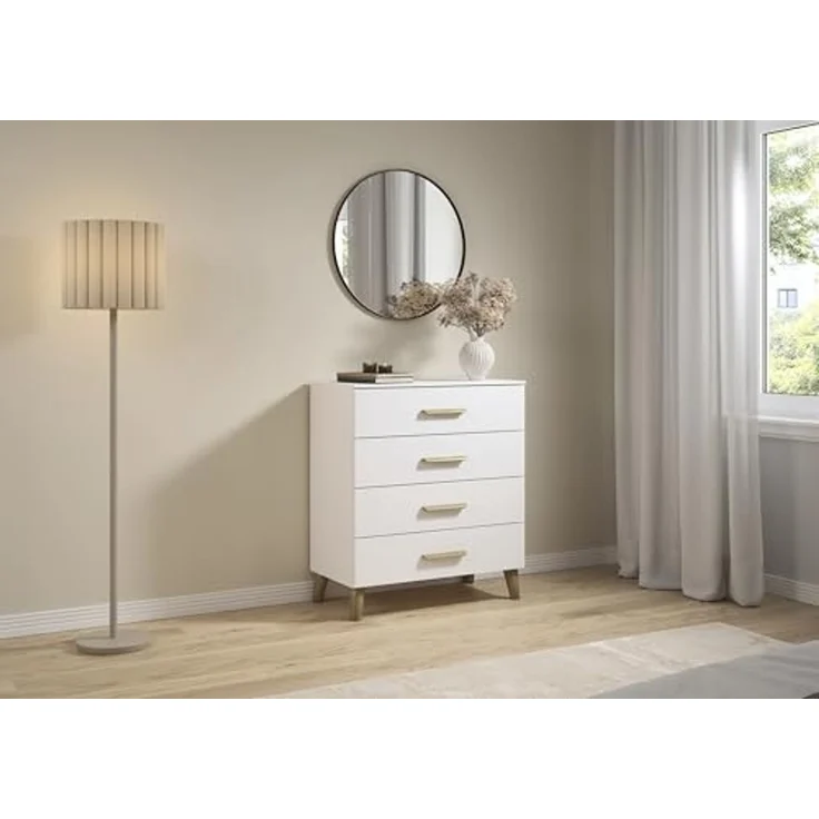rauch Aditio Box, Kommode, 4 Schubladen, Massivholz-Fuß, mit Softclose-Funktion, Farbe Weiß, BxHxT 80x92x44cm – Bild 2