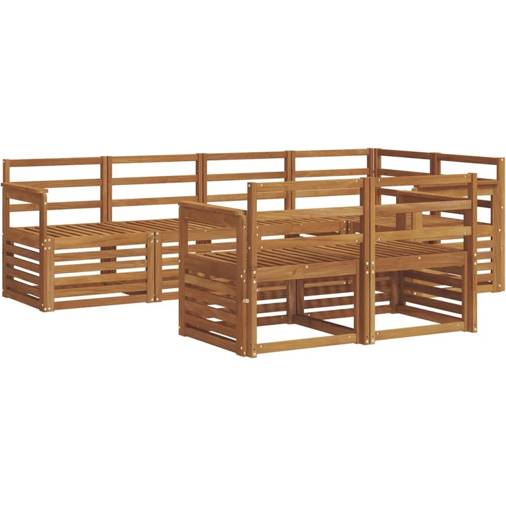 vidaXL Outdoor-Sofagarnitur 7 stk. 7-Sitzer Natur Massivholz Akazie 3374954 – Bild 2