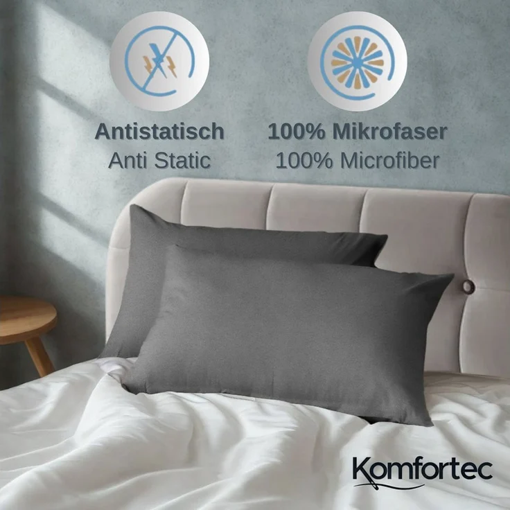 Komfortec Bettwäsche Premium, 135 x 200 bis 220 x 240 cm, 6 verschiedene Größen zur Auswahl, gebürstet 100% Mikrofaser, 4 teilig, Superweiches Bettwäsche-Set, Knitterfrei, Atmungsaktiv – Bild 3