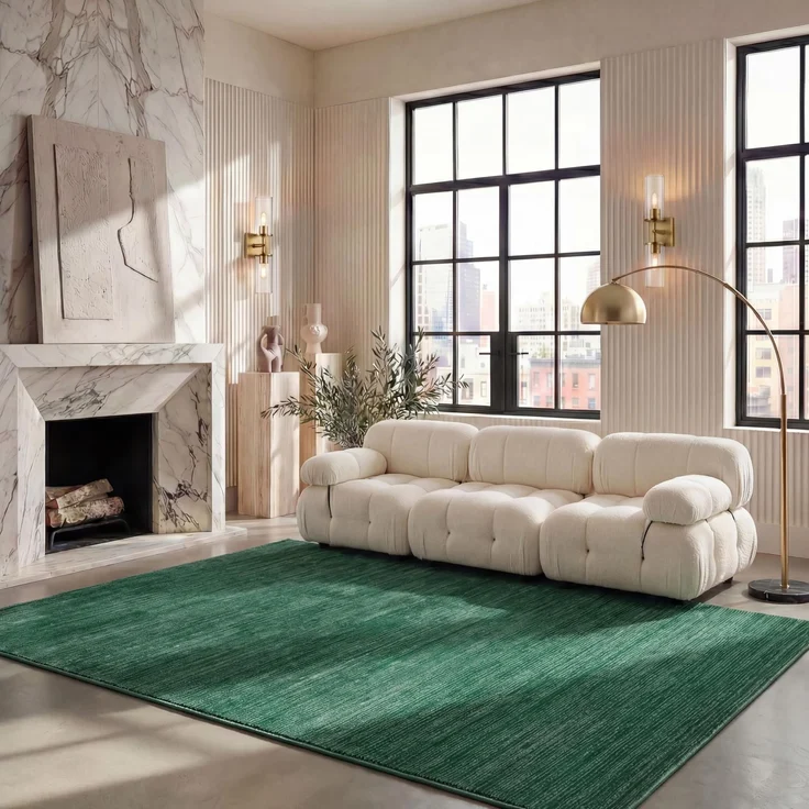 SAFAVIEH Modern Teppich für Wohnzimmer, Esszimmer, Schlafzimmer - Vision Collection, Kurzer Flor, Schwarz, 60 x 110 cm