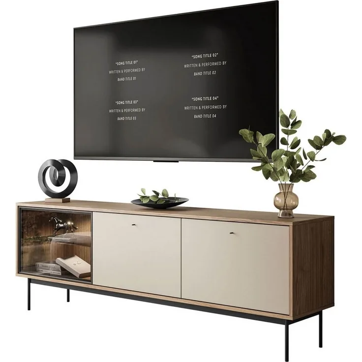 Lookway TV-Schrank ISA TV-Lowboard mit LED-Beleuchtung