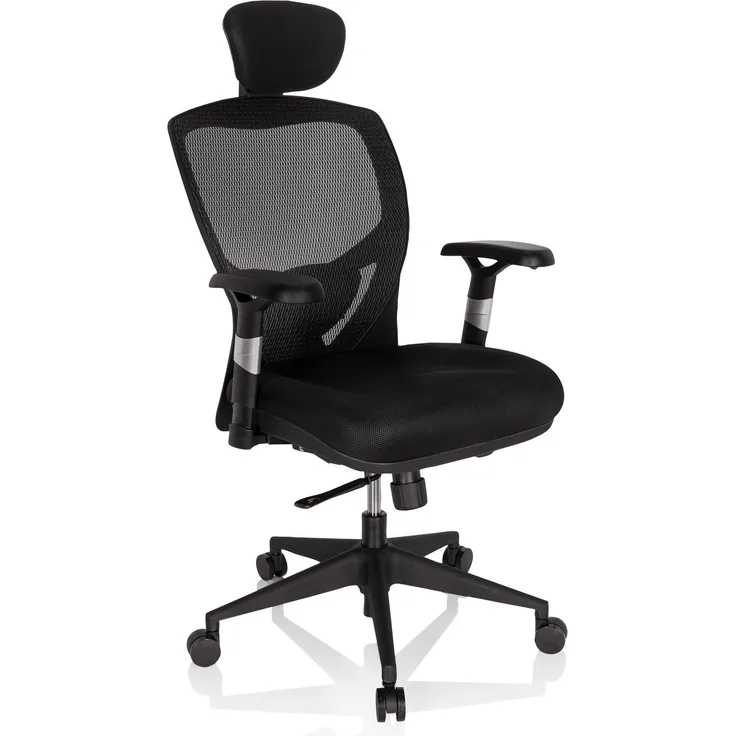 hjh OFFICE High End Bürostuhl VENUS BASE Stoff Schwarz