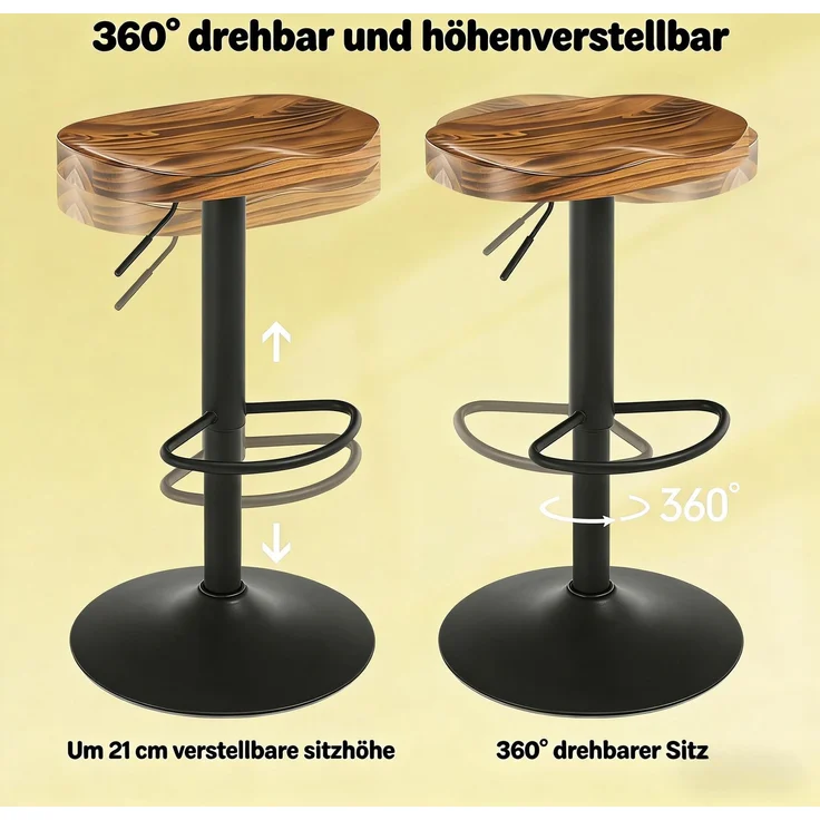 (old SKU:T5828P495884)Rustikal Essstühle im modernen Stil,Hochbarstühle,Frühstücksstühle(Nur Es ist nur ein Bar Stuhl enthalten)--Rustikales Braun--41.5x31.5x81cm--YOUDENOVA – Bild 2
