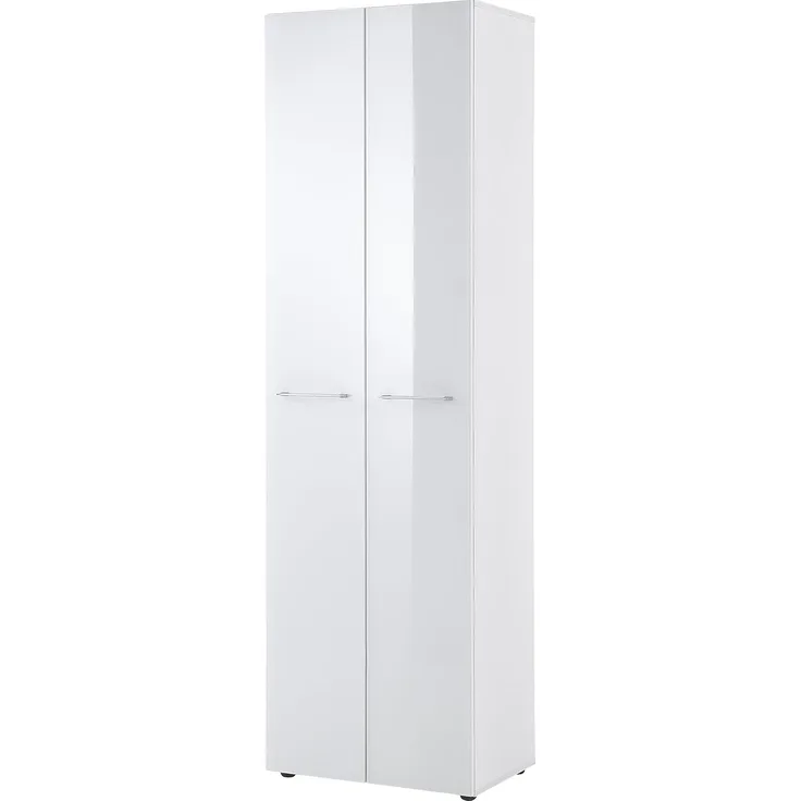 Garderobenschrank 3764 SCALEA in Glas weiß Lack von Germania 59x197 cm