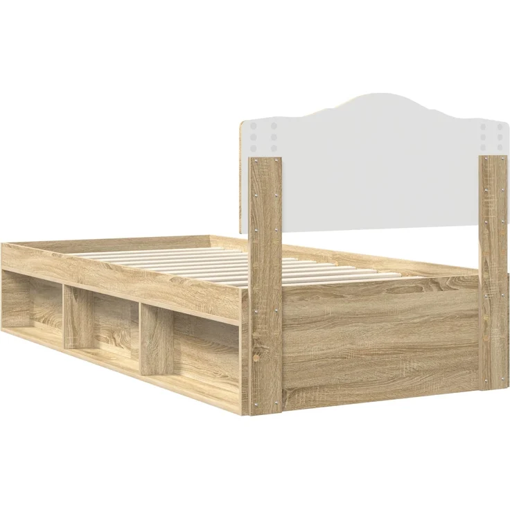 vidaXL Bettrahmen Sonoma 100 x 200 cm Massives Kiefernholz 3412936 – Bild 8