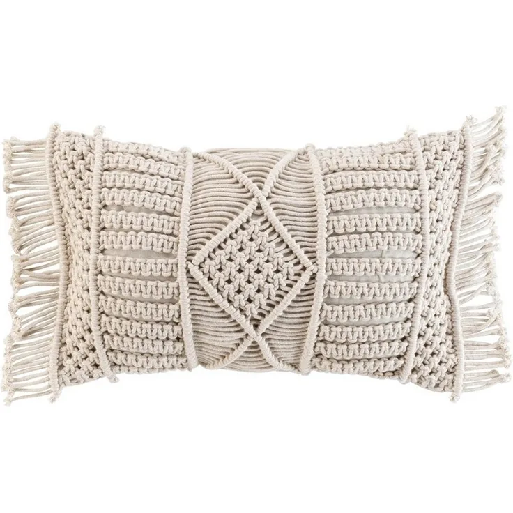 Macosa Home Dekokissen 30x50 cm Boho beige braun Baumwolle Sofakissen Zierkissen, Inklusive Füllung