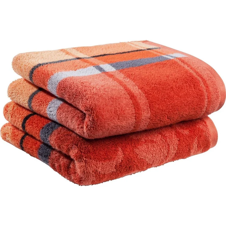 Erwin Müller Duschtuch Duschtuch "Ludwigsburg" 2er-Pack, Jacquard, Walk-Frottier Karo/Ornamente – Bild 1