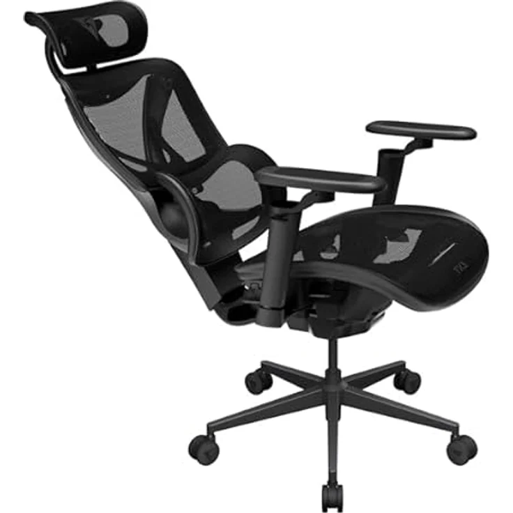ThunderX3 XTC Pro 360, ergonomischer Gaming-Stuhl mit selbstjustierender Lendenwirbelstütze, 4D-Armlehnen und atmungsaktivem Mesh, schwarz – Bild 4