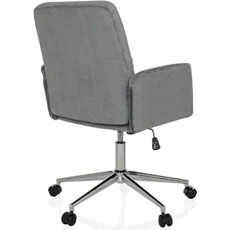 MID.YOU Drehstuhl Grau, Textil, mit Armlehnen und Drehkreuz, 70 cm, für Arbeitszimmer – Bild 7