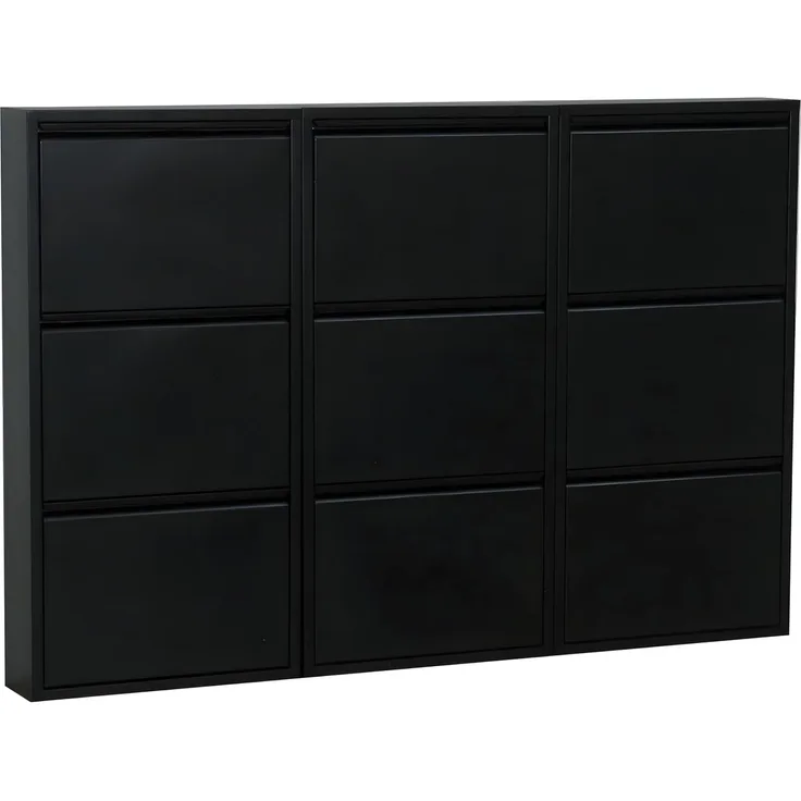 XXL Schuhschrank Pisa New 9 Klappen Metall Schuhkipper Regal Ablage Schrank