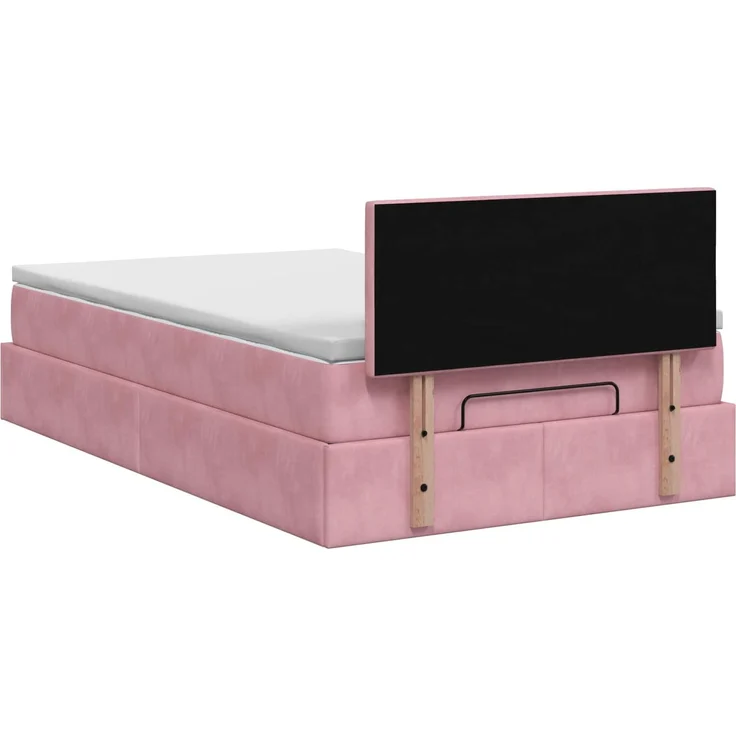 vidaXL Ottoman-Bett mit Matratze und LED Rosa 120x190 cm Samt 3457202 – Bild 10