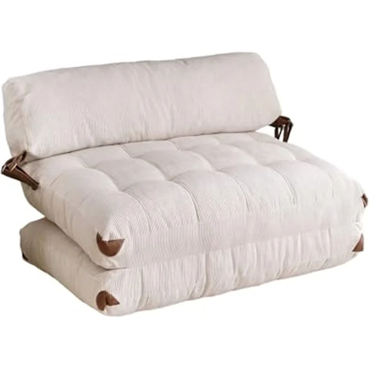 Dmora - 2-Sitzer SchlafsofaDysnomia, Verwandelbares Sofa, Lineare Stoffstruktur, Schlafsessel mit Stauraum, 120x75 h79 cm, Weiß – Bild 3
