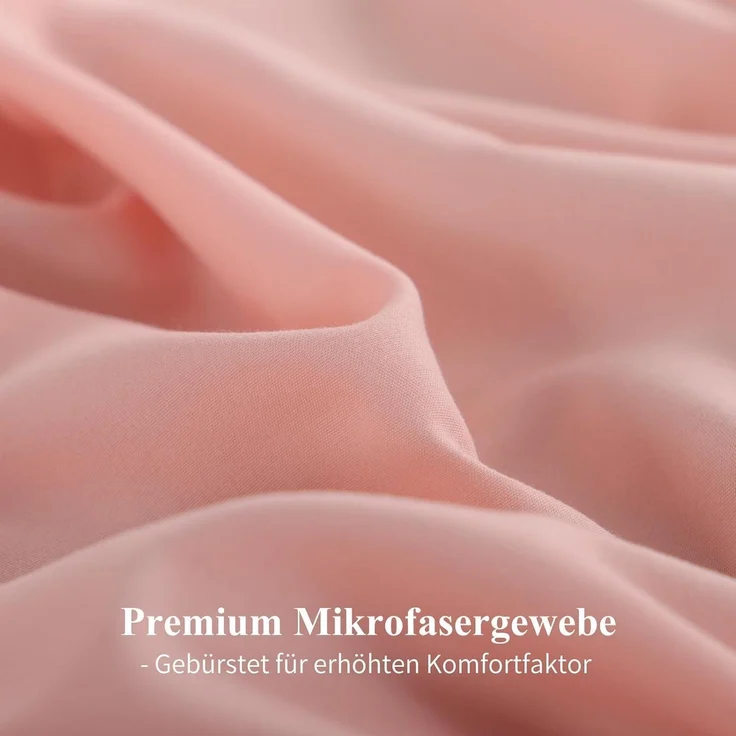 Bettwäsche 155x220 2tlg Grau Wendebettwäsche Reißverschluss Mikrofaser – Bild 4
