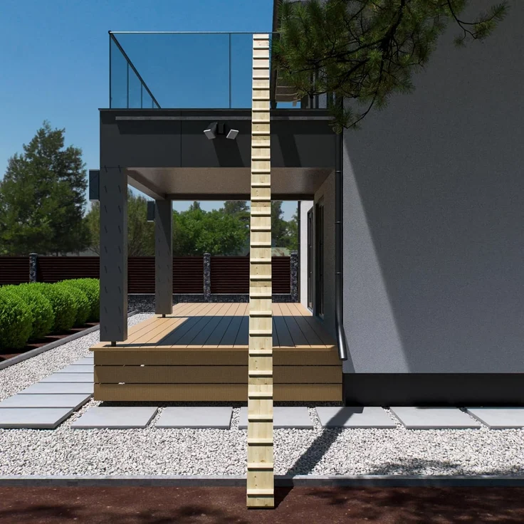 QLS Haustiertreppe Katzenleiter (VARIANTEN zur Auswahl), Katzentreppe Katzenstufe für Balkon 1,2 bis 6m mit Verbindungsstücken – Bild 3