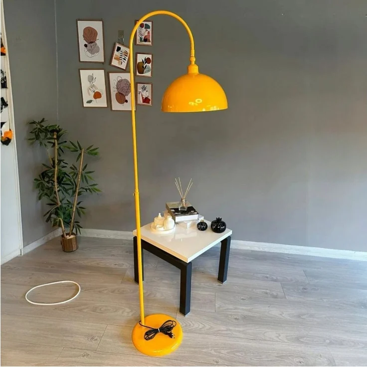 Bamyum Stehlampe Moderne Stehlampe aus Metall mit E27, verstellbarer Lampenschirm, ohne Leuchtmittel, E27, verstellbarer Lampenschirm, Stehluchte mit Ablage – Bild 5