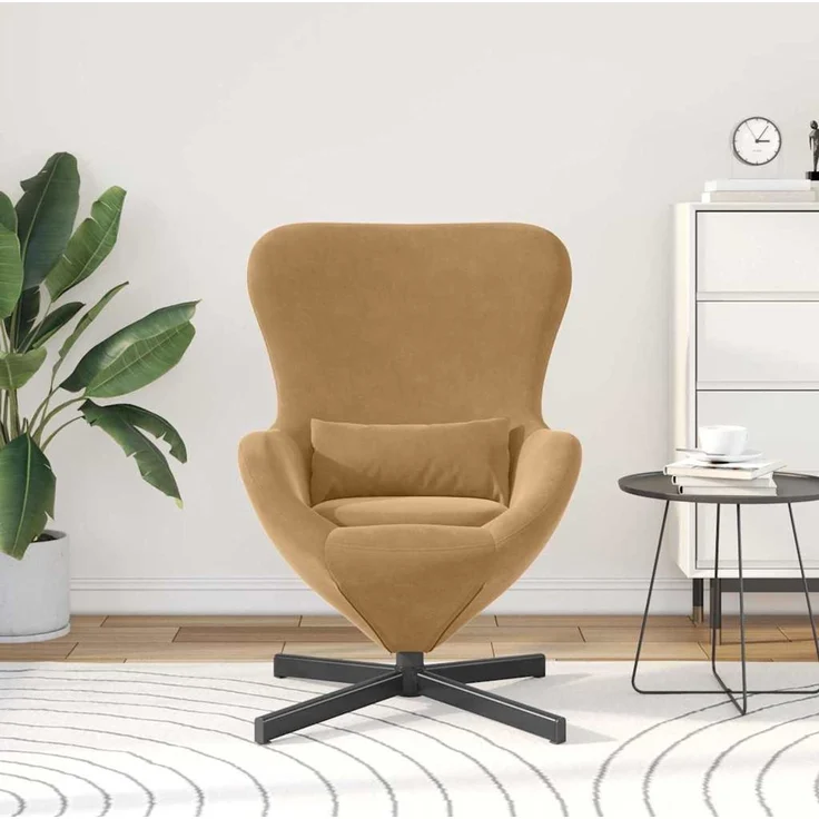 vidaXL Eiersessel Braun 63 x 73 x 90 cm Samt 42002764 – Bild 2
