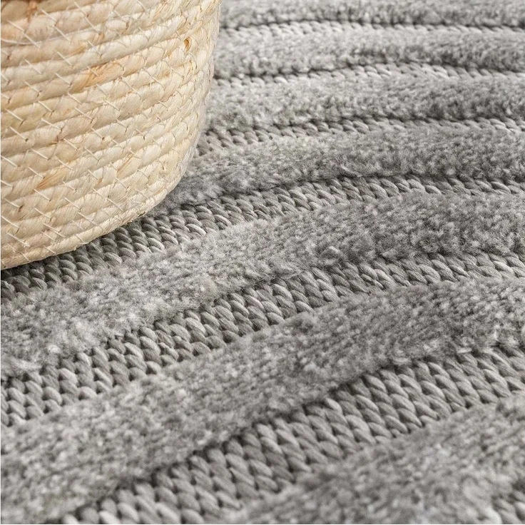 TaraCarpet Teppich Indoor und Outdoor Teppich wetterfest Barcelona Wave Boho Style, rechteckig, Höhe: 10 mm, Wave Boho grau Wohnzimmer Schlafzimmer Esszimmer 80X150 – Bild 3