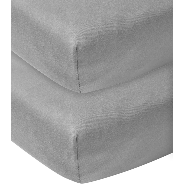 Meyco Spannbetttuch, 2er-Pack, 40x80/90 cm grau