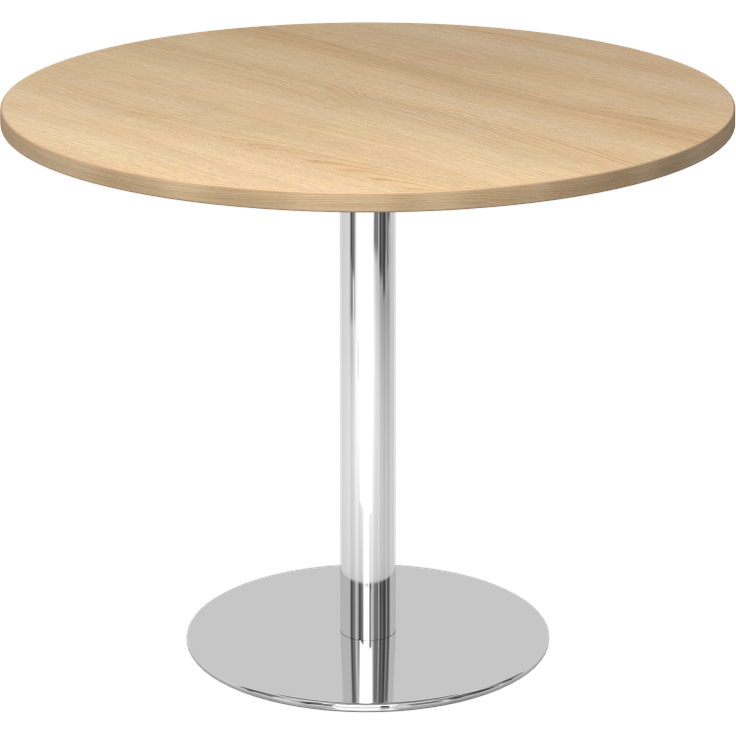 Besprechungstisch STF10 100cm Ø rund Eiche Gestellfarbe: Chrom