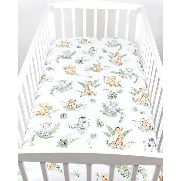 BabyLux Spannbettlaken SPANNBETTLAKEN 70x140 Spannbetttuch Baumwolle Kinder Baby Babybett, 124. Africa_Tiere