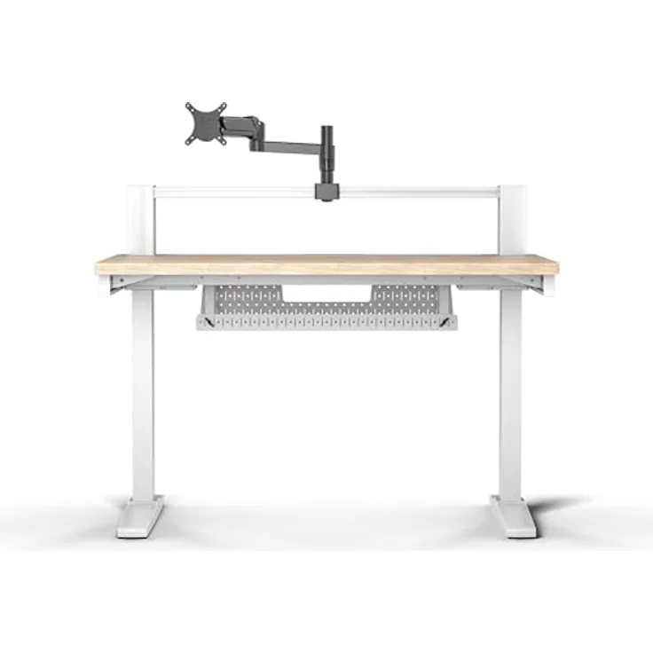 Corsair Platform:4 – 120 cm x 76 cm, Stehender Computer Home Office Gaming-Schreibtisch, Kabelmanagement, USB-Anschluss, Monitorarm Inbegriffen – Weißkiefer Beize