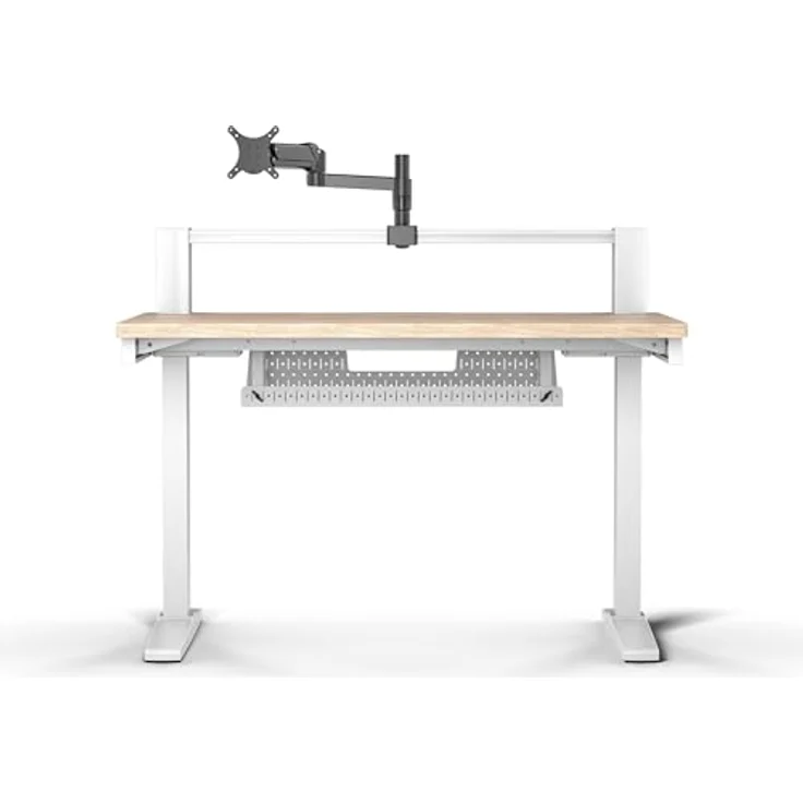 Corsair Platform:4 – 120 cm x 76 cm, Stehender Computer Home Office Gaming-Schreibtisch, Kabelmanagement, USB-Anschluss, Monitorarm Inbegriffen – Weißkiefer Beize – Bild 1
