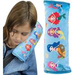 HECKBO Schlafkissen Auto Schlafkissen Meerjungfrau für Kinder Mädchen Jungen - maschinenwaschbar – kuschelweich - Auto Gurtkissen, Gurtschoner, Gurtschutz Sitzerhöhung, Auto Kissen, Reisekissen, Urlaub