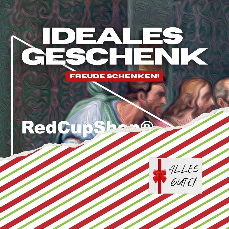 RedCupShop® 'Abendmahl' Bierpong Tisch, inkl. 50 Bechern und 8 Bällen, klappbar, tragbar, wasserabweisend & kratzfest, Aluminium / MDF, 240 x 60 x 70 cm – Bild 6