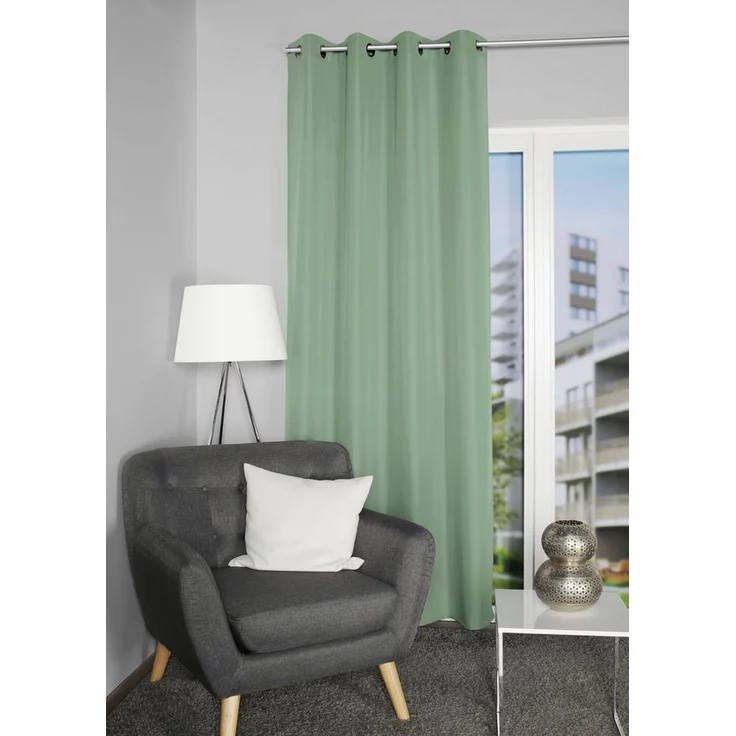 Home Basics Vorhang ATLANTIK (1 St), Ösen, blickdicht, Ösenschal Uni ATLANTIK – Bild 1