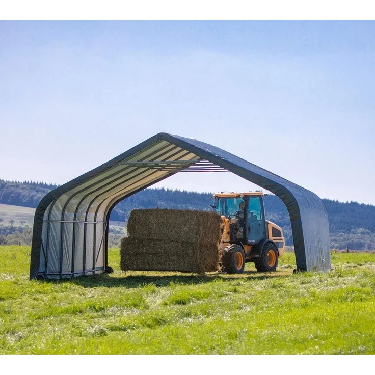 ShelterLogic Folien Weidezelt Zeltgarage Run-In-Shed | Grün | 610x670x320 cm – Bild 4