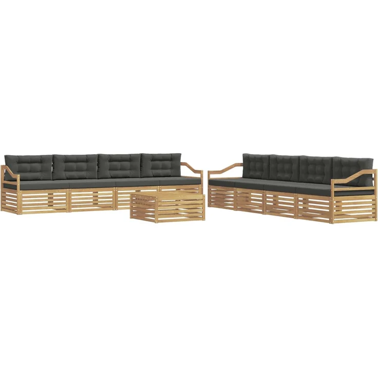 vidaXL Outdoor-Sofagarnitur 9 stk. 8-Sitzer Weiß und Anthrazit 3390262 – Bild 2