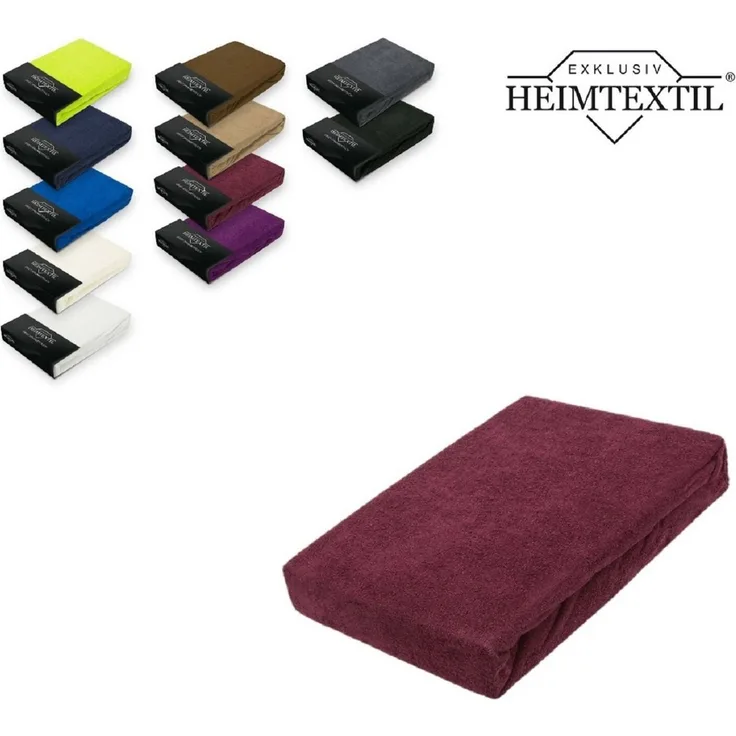 EXKLUSIV HEIMTEXTIL Frottee Spannbettlaken Rundumgummizug Marke 70 x 140 cm Bordeaux 80% Baumwolle 20% Polyester Öko - Tex Zertifiziert Bed-Sheet Bettlaken Spannbetttuch Topper Leinentuch