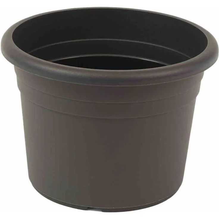 Topf Blumentopf Pflanzkübel Pflanzgefäß CILINDRO 18 cm anthrazit rundes Kunststoffgefäß mit Bodenlöchern robust für optimale Entwässerung
