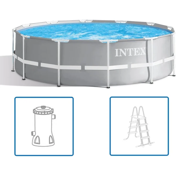 INTEX 'Prism' Frame Pool, Stahlrahmenbecken mit Filter und Leiter, 366x99 cm – Bild 2